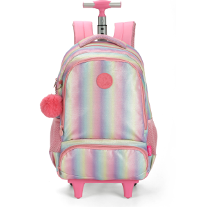Mochila c/ Rodinhas Barbie Metalica MC46832BB | Luxcel
