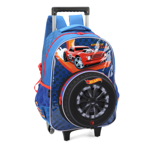 Mochila c/ Rodinhas Hot Wheels Azul | Luxcel