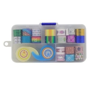 Kit Fita Adesiva Decorada Washi Tape com 20 Modelos Sortidos e 2 Dispensers | Importado
