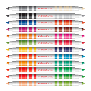 Canetinha Hidrografica Bicolor 12 Canetas 24 Cores | Faber Castell