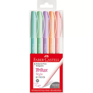 Caneta Trilux Style Colors C/ 5 Cores | Faber Castell