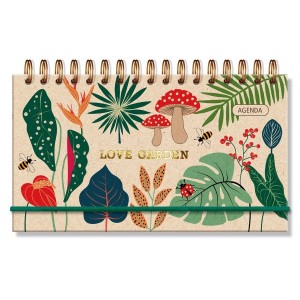 Agenda Semanal Mini Love Garden Kraft Folhagens | Fina Ideia