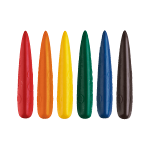 Giz de Cera Fino 6 Cores Ergonômico Foguete | Faber Castell