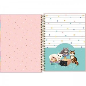 Caderno Universitário 1 Matéria Purrfect Cats 80 Folhas | Tilibra