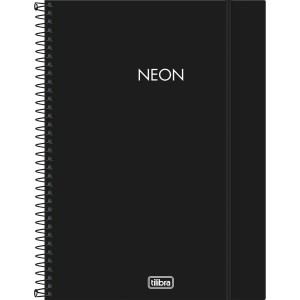 Caderno Universitário 1 Matéria Neon Preto 80 Folhas | Tilibra