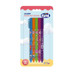 Kit de Caneta Gel 0.6 c/ 5 cores Fini | Leonora