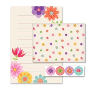 Papel de carta 4 unid. Flores Para Você | Fina Ideia