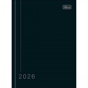 Agenda Costurada Diária M4 Pepper Preta 2026 | Tilibra