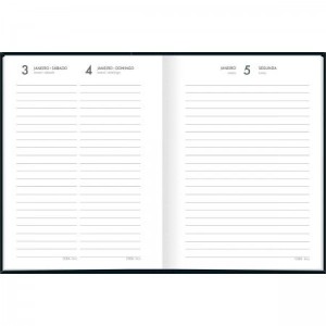 Agenda Costurada Diária M4 Pepper Preta 2026 | Tilibra