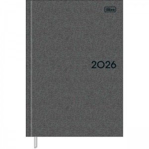 Agenda Executiva Costurada Diária M5 Milano Chumbo 2026 | Tilibra