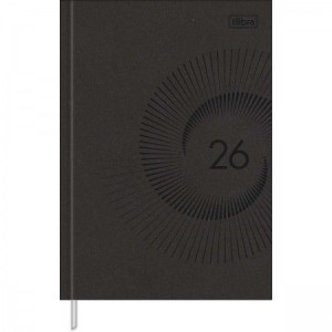 Agenda Executiva Costurada Diária M6 Prátika Preta 2026 | Tilibra