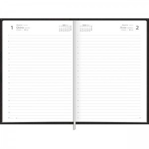 Agenda Executiva Costurada Diária M6 Prátika Preta 2026 | Tilibra