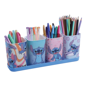 KIT PORTA CANETAS C/4 PÇS STITCH | PLASÚTIL
