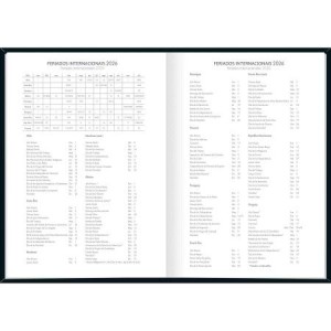 Agenda Costurada Diária M6 Spice Preta 2026 | Tilibra