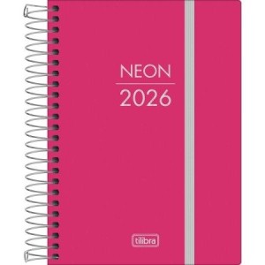 Agenda Costurada Diária M4  Neon 2026 | Tilibra