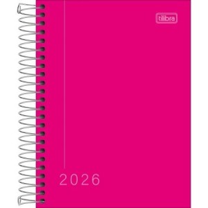 Agenda Espiral Diária M4 Pepper Rosa 2026 | Tilibra