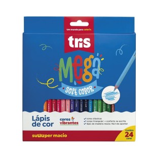 Lápis de Cor Mega Soft Color 24 Cores | Tris