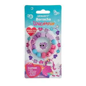 Borracha Monte Sua Pulseira Unicórnio Blister C/ 14 Borrachas 1 Elástico E 1 Pingente | Leo&Leo