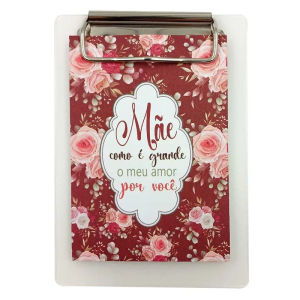 Bloco de Anotação Mãe Flores C/ Prancheta