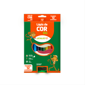 Lápis De Cor Big Triangular C/ Apontador| Leo E Leo
