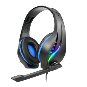 Headset Gamer Gank Preto E Azul Estereo Led Driver 40 Mm Cabo/3,5M | Letron