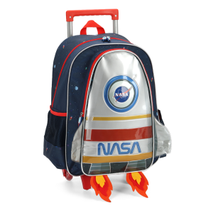 Mochila C/ Rodinhas Nasa Azul / Vermelho| Luxcel